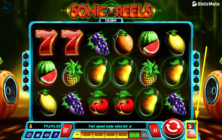 Sonic Reels Using the optional “Autoplay” and “Turbo” feature.