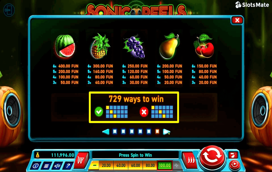 Sonic Reels Choose the paylines.