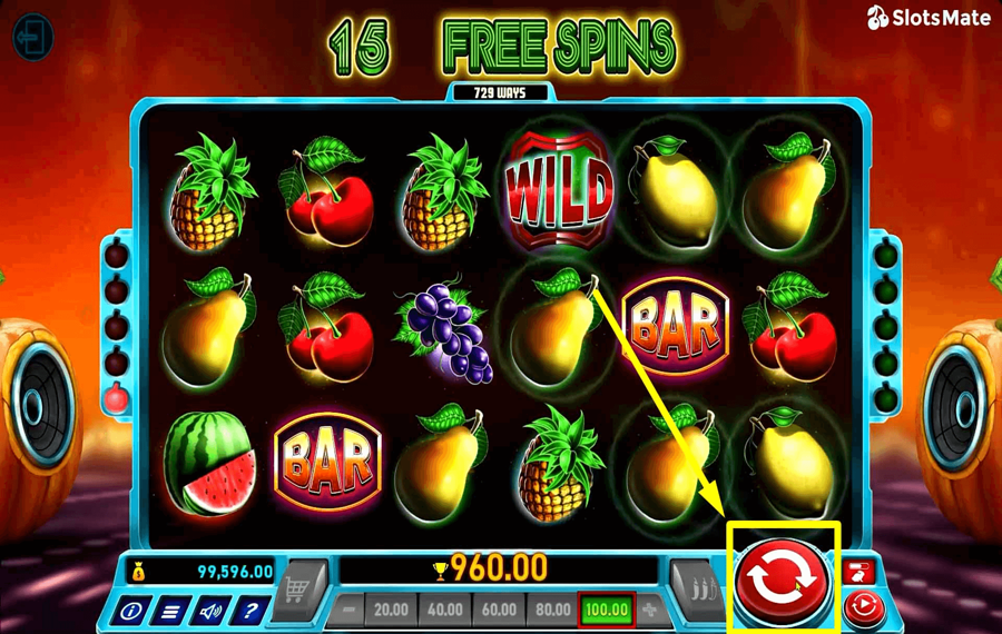 Sonic Reels Click/ tap the “Spin” button.