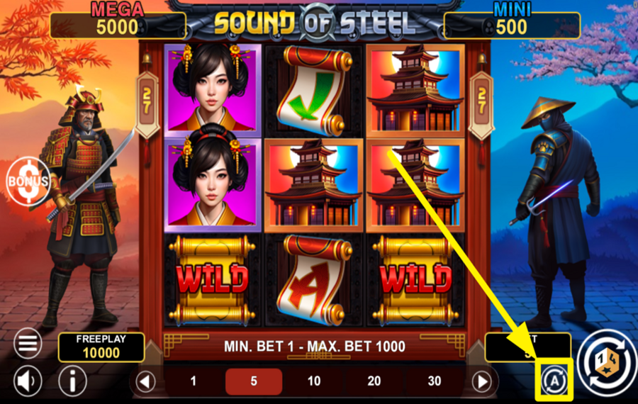 Sound of Steel Hold and Win UTILIZZA LA RIPRODUZIONE AUTOMATICA.