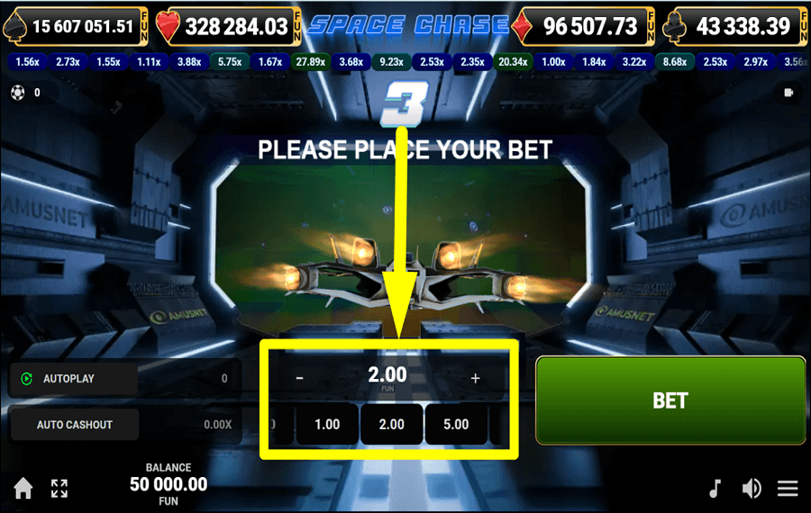 Space Chase FAITES VOTRE MISE.