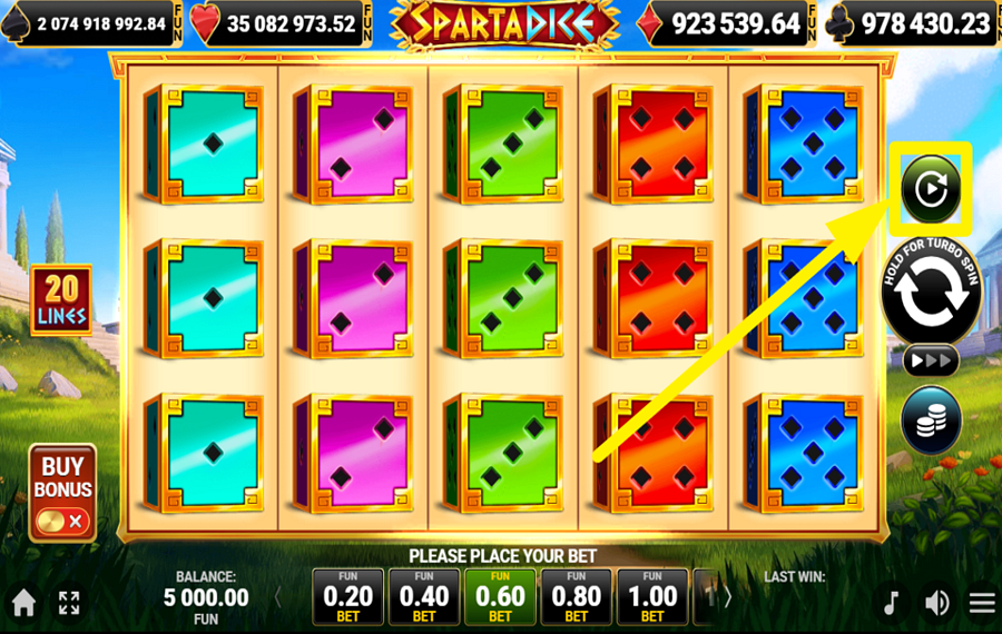 Sparta Dice AUTOPLAY AKTIVIEREN.
