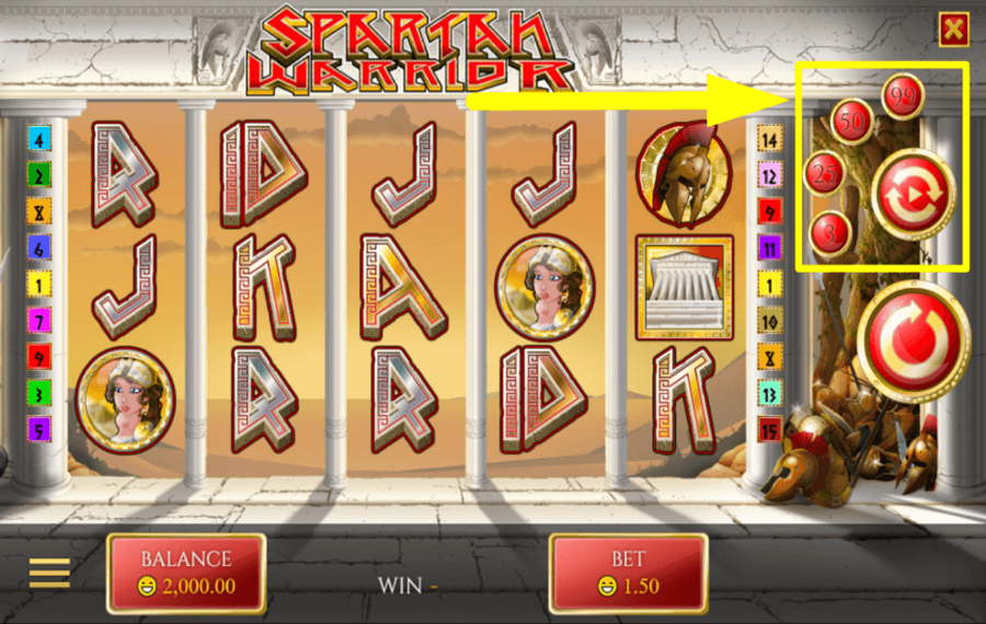 Spartan Warrior RÉGLER DES TOURS AUTOMATIQUES.