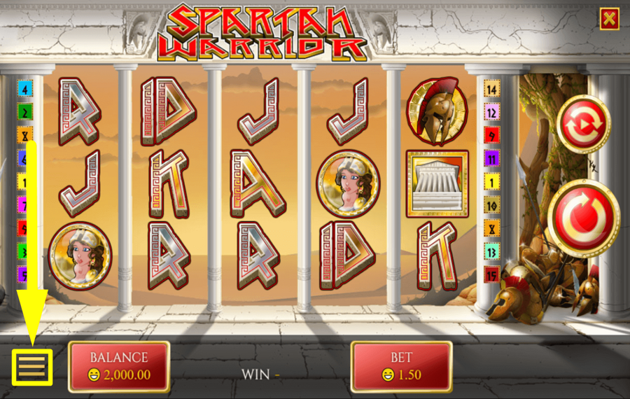 Spartan Warrior EXPLOREZ LE MENU DU JEU.