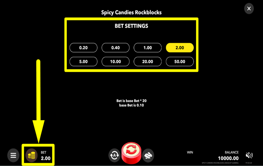 Spicy Candies Rockblocks ASSIGN A BET.