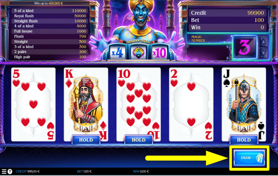 Spin2Win Arabian Dream PIOCHEZ PLUS DE CARTES.