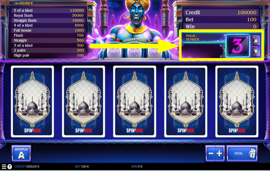 Spin2Win Arabian Dream CONTRÔLEZ VOTRE CHANCE.