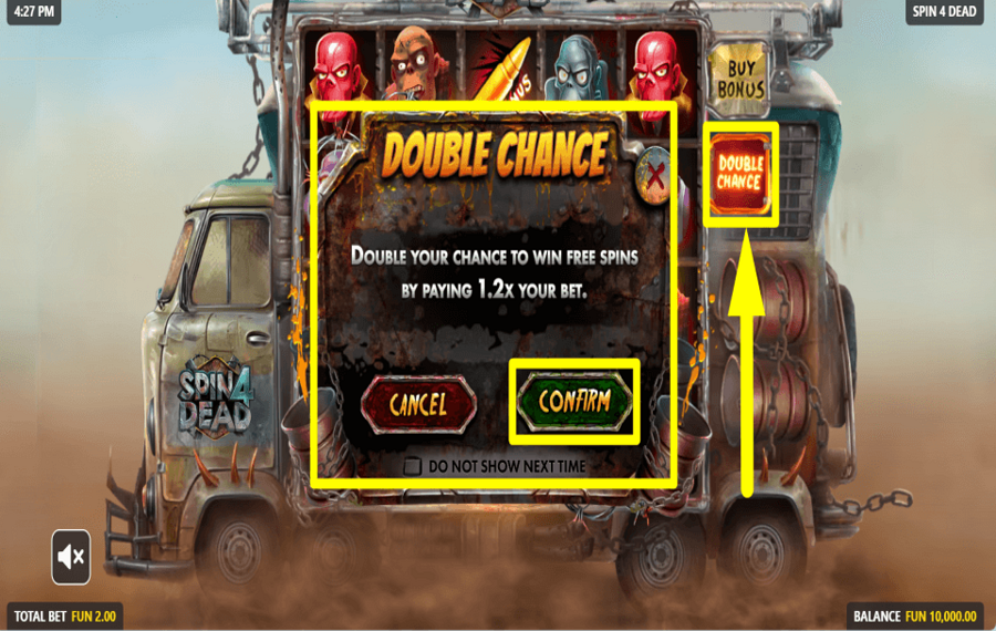 Spin4Dead DOUBLE YOUR CHANCES.
