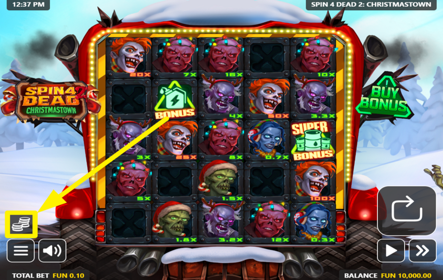 Spin 4 Dead 2 Christmastown ASSIGN A BET VALUE.