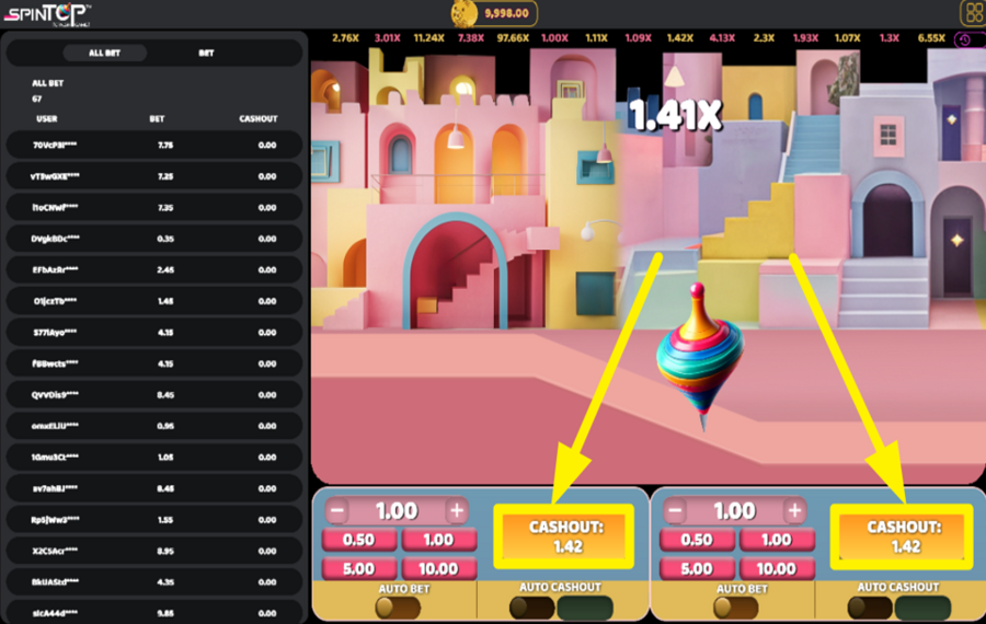 Spin Top CASH OUT IN TIME.