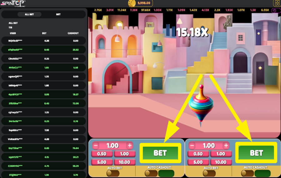 Spin Top LOCK IN YOUR BET.