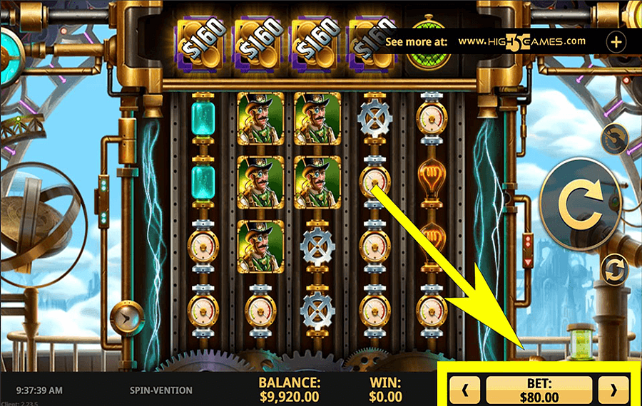 Spin Vention Choose your bet amount.