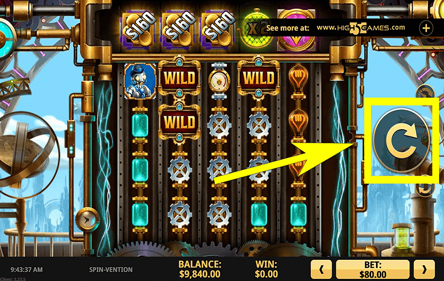 Spin Vention Click/ tap the “Spin” button.