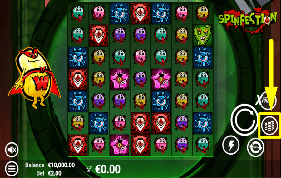 Spinfection SELECT YOUR WAGER.