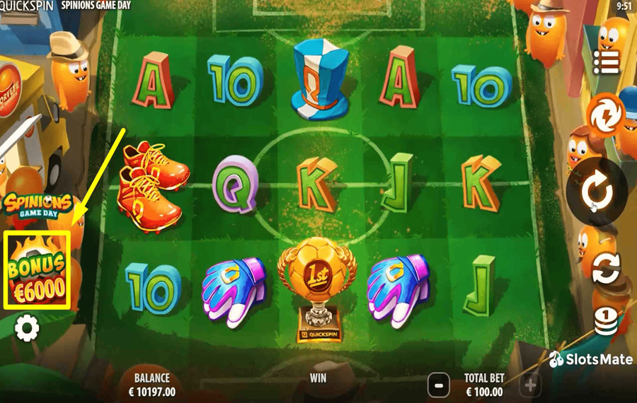 Spinions Game Day Using the optional “Bonus Buy” feature.