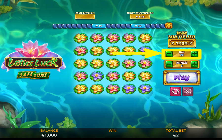Spinoro Lotus Luck CHOOSE YOUR BET.