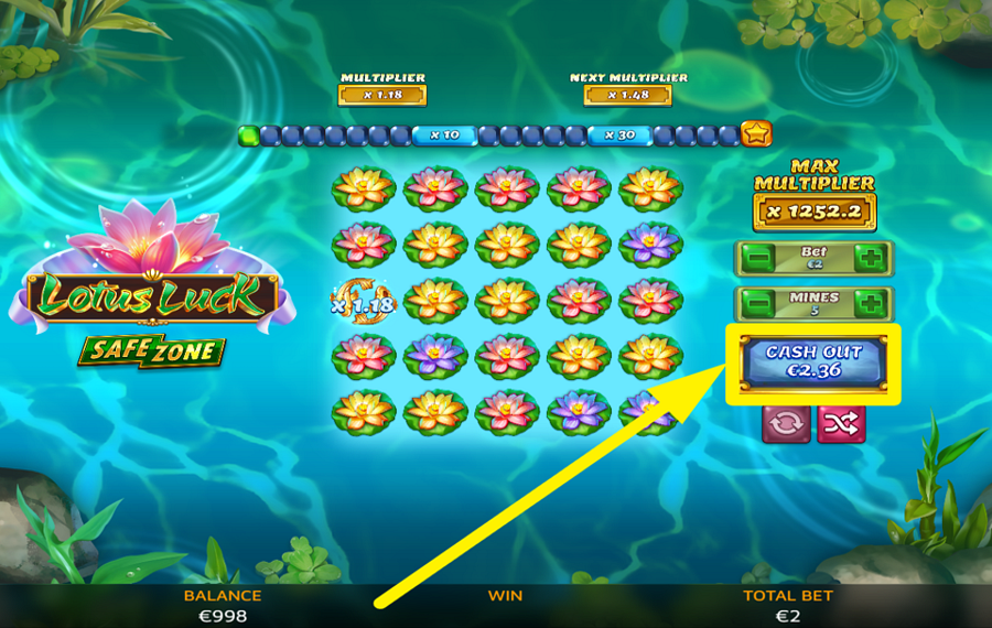 Spinoro Lotus Luck CASH OUT YOUR WINNINGS.