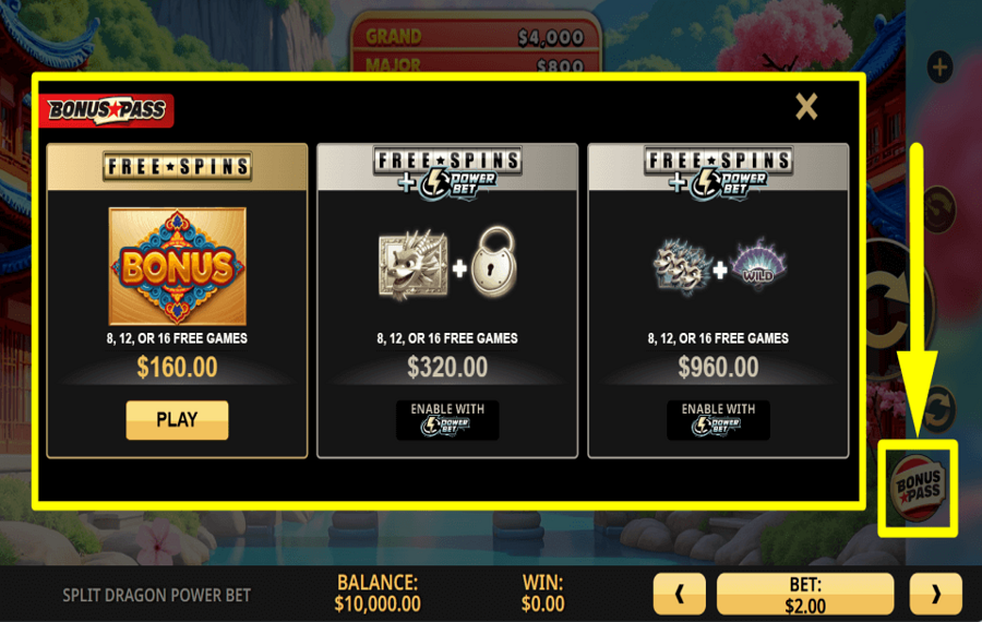 Split Dragon Power Bet ПРИОБРЕТАЙТЕ ДОПОЛНИТЕЛЬНЫЕ ИГРЫ.