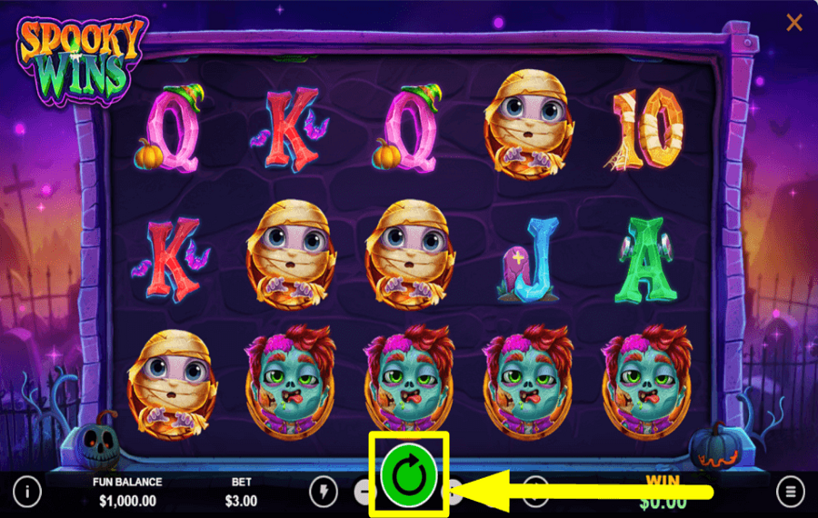 Spooky Wins INIZIA IL GIOCO.