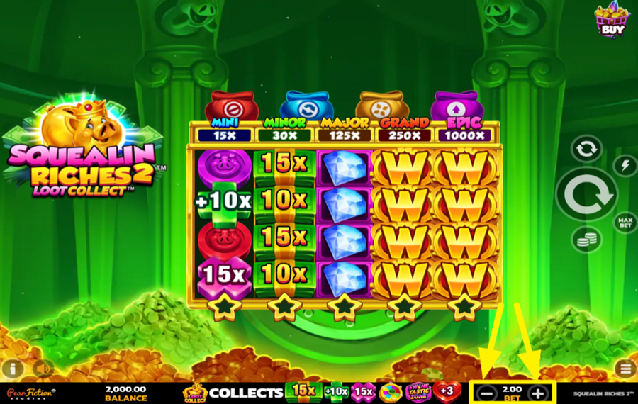 Squealin Riches 2 ВЫБЕРИТЕ ОБЩУЮ СТАВКУ.