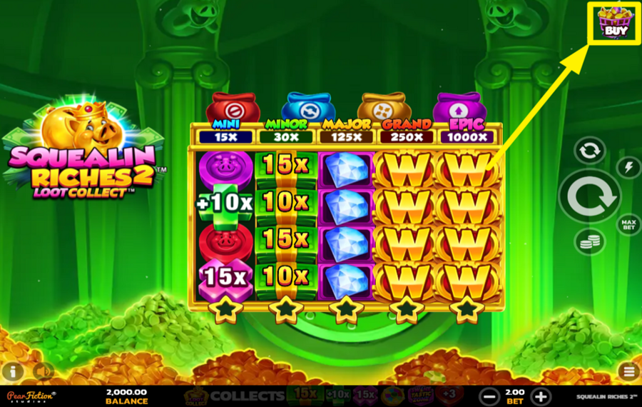 Squealin Riches 2 ПОКУПКА БОНУСНЫХ ФУНКЦИЙ.