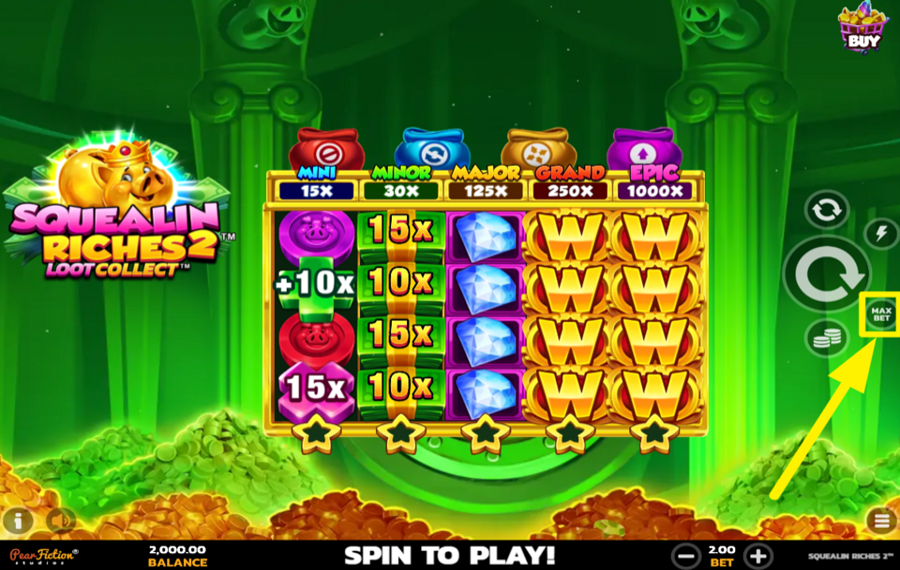 Squealin Riches 2 ВЫБЕРИТЕ ЛУЧШИЙ ВАРИАНТ СТАВКИ.