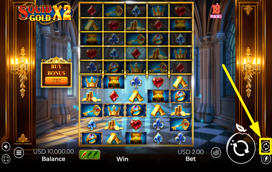 Squid Gold X2 SPIN THE REELS AUTOMATICALLY.