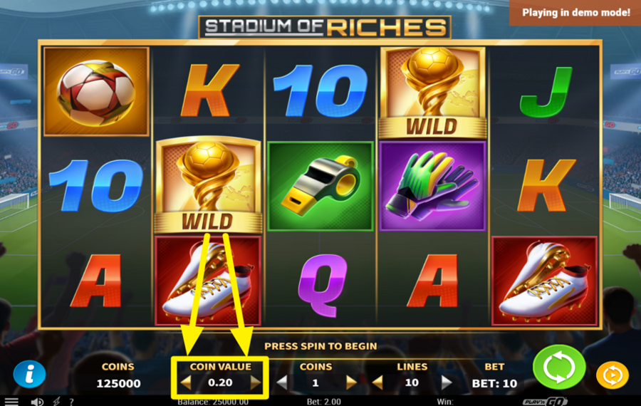 Stadium of Riches ОПРЕДЕЛИТЕ СТОИМОСТЬ СВОЕЙ МОНЕТЫ.