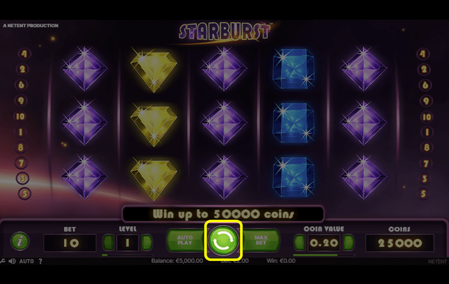 Starburst Start spinning the reels