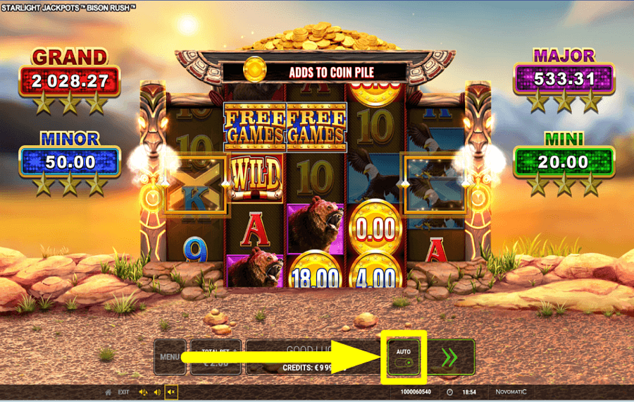 Starlight Jackpots Bison Rush UTILISER LA LECTURE AUTOMATIQUE.