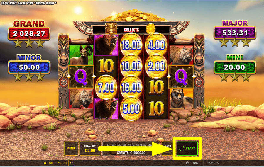 Starlight Jackpots Bison Rush JOUEZ POUR GAGNER DES PRIX.