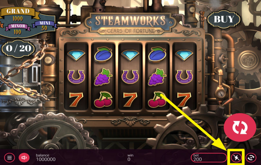 Steamworks Gears of Fortune ACCELERATE THE SPINS.