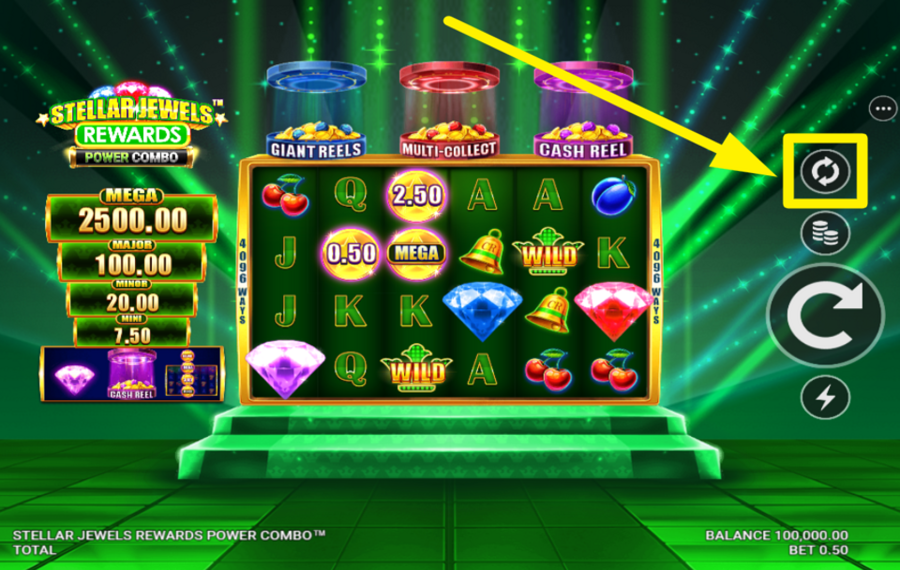 Stellar Jewels Rewards Power Combo AUTOMATISCHES SPIELEN AUSLÖSEN.