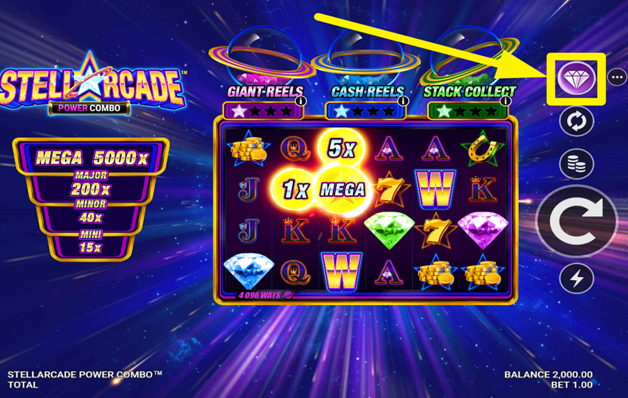 Stellarcade Power Combo РАЗБЛОКИРУЙТЕ ДОПОЛНИТЕЛЬНУЮ ФУНКЦИЮ.