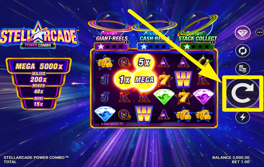Stellarcade Power Combo ИГРАЙТЕ В ИГРУ.