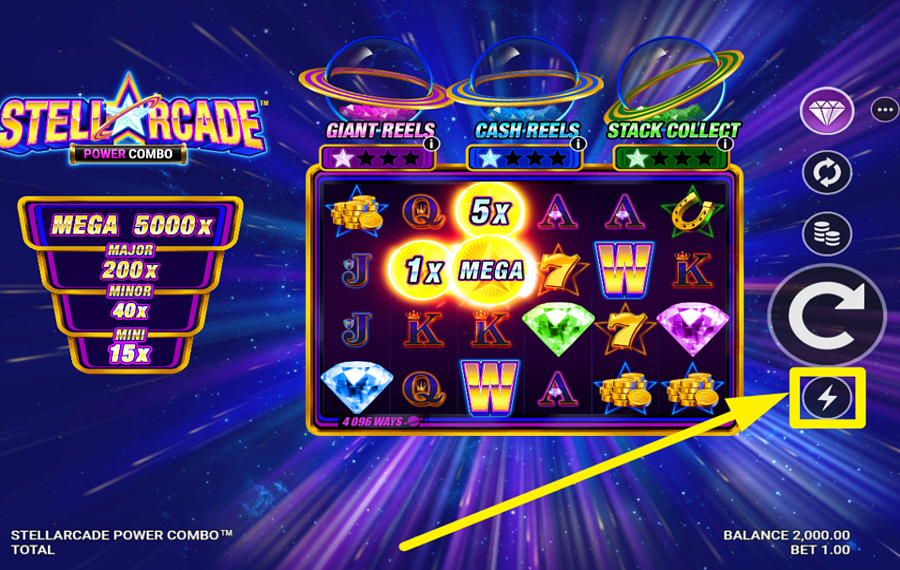 Stellarcade Power Combo ИЗМЕНИТЕ СКОРОСТЬ.