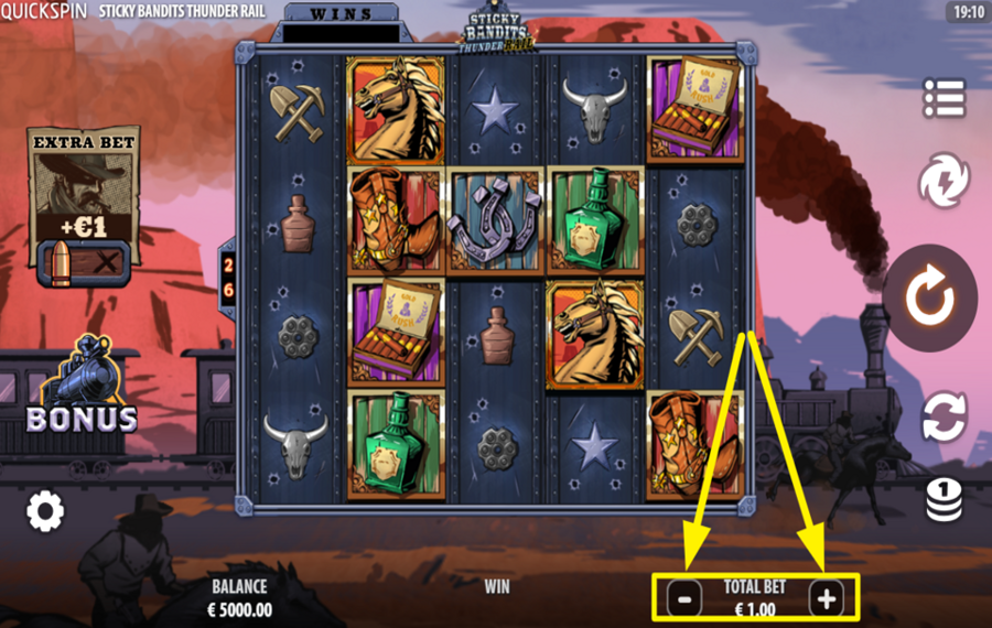 Sticky Bandits Thunder Rail AJUSTEZ LE MONTANT DE VOTRE MISE.