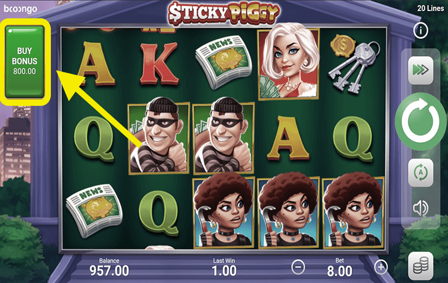 Sticky Piggy Using the optional “Buy Bonus” feature.