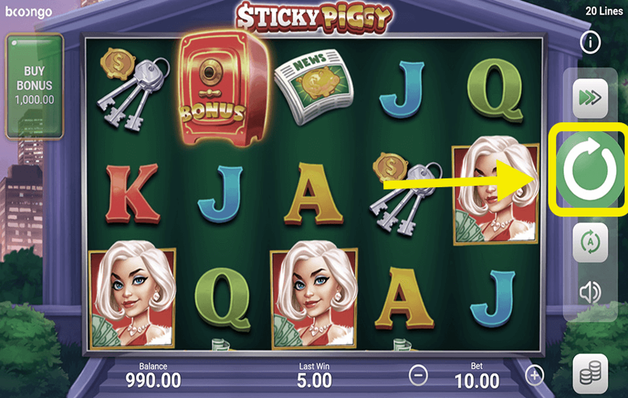 Sticky Piggy Click/ tap the “Spin” button.