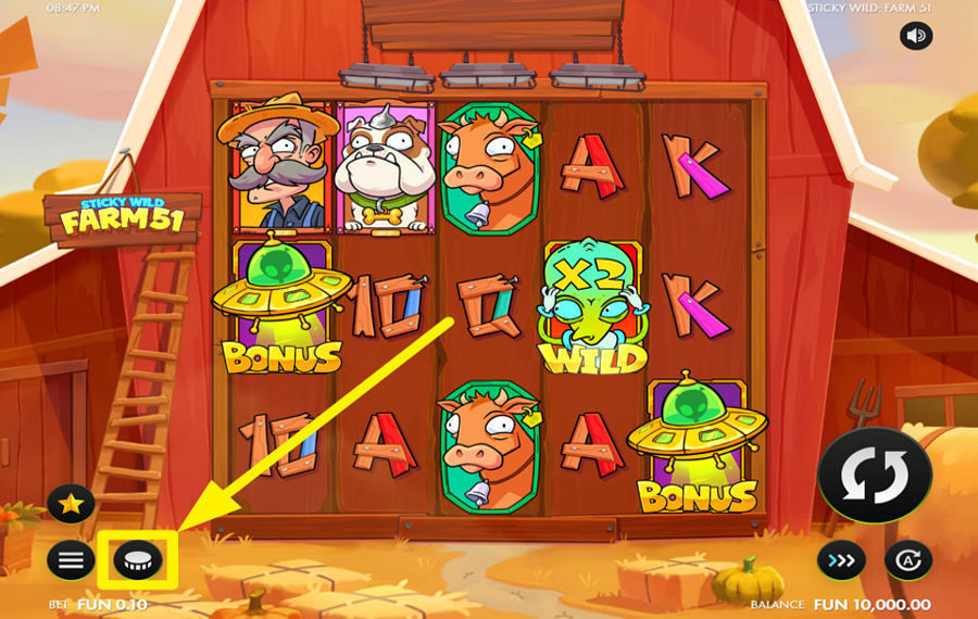 Sticky Wild Farm 51 AJUSTA EL MONTO DE TU APUESTA.