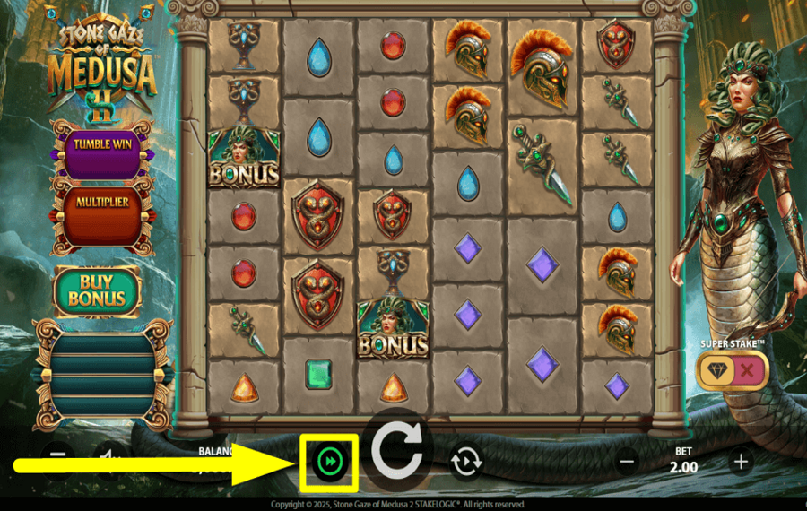 Stone Gaze of Medusa 2 TURBO-MODUS AKTIVIEREN.