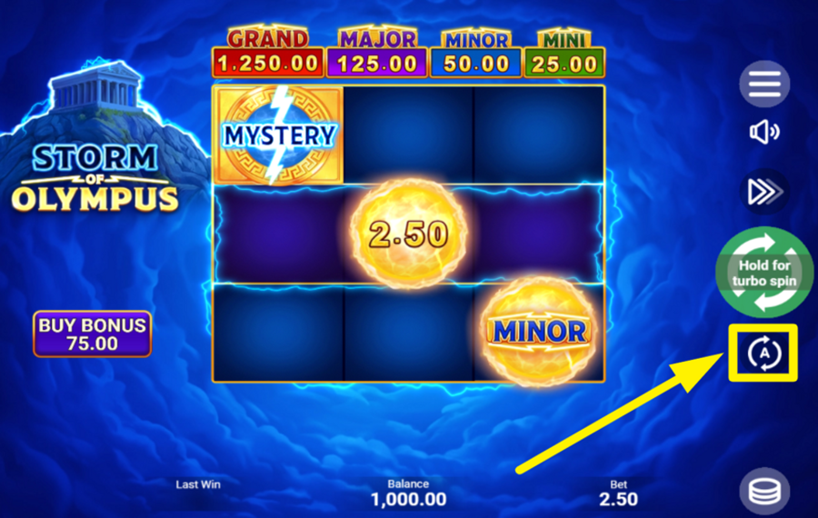 Storm of Olympus ВРАЩАЙТЕ БАРАБАНОВЫ АВТОМАТИЧЕСКИ.