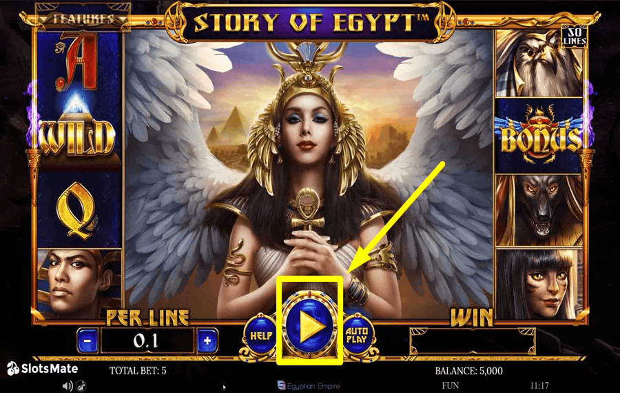 Story of Egypt Click/ tap the “Spin” button.