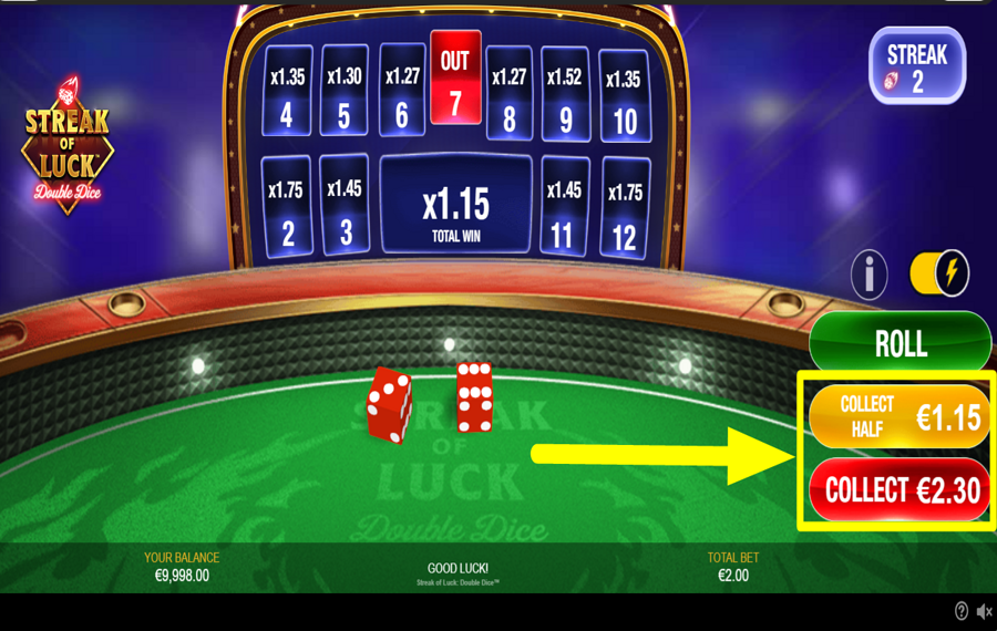 Streak of Luck Double Dice RISCOPRI I TUOI PREMI.