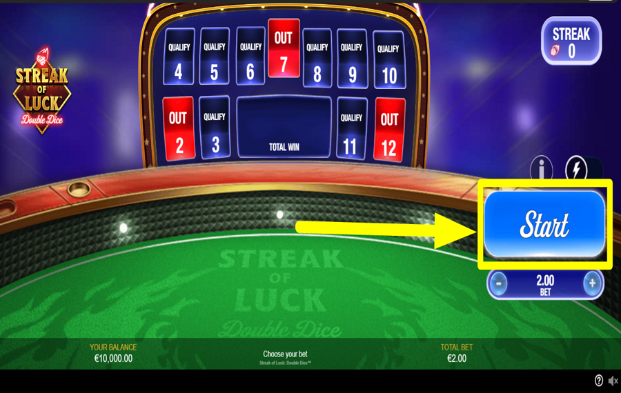 Streak of Luck Double Dice LANCIA I DADI.