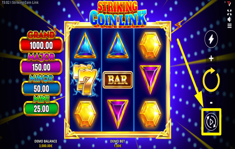 Striking Coin Link SPIN THE REELS AUTOMATICALLY.