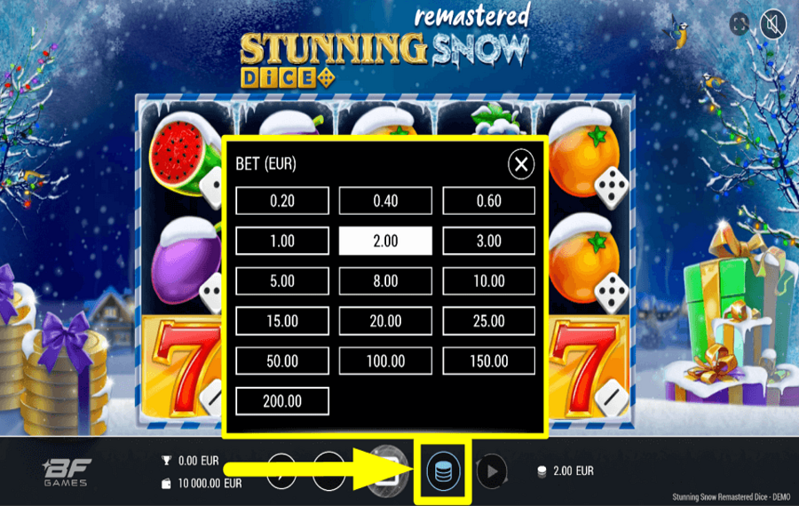 Stunning Snow Remastered Dice ОПРЕДЕЛИТЕ СВОЮ СТАВКУ.