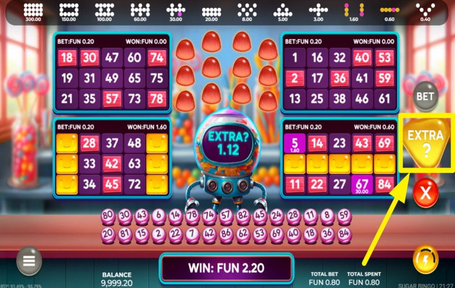 Sugar Bingo ACHETEZ LA BALLE SUPPLÉMENTAIRE.