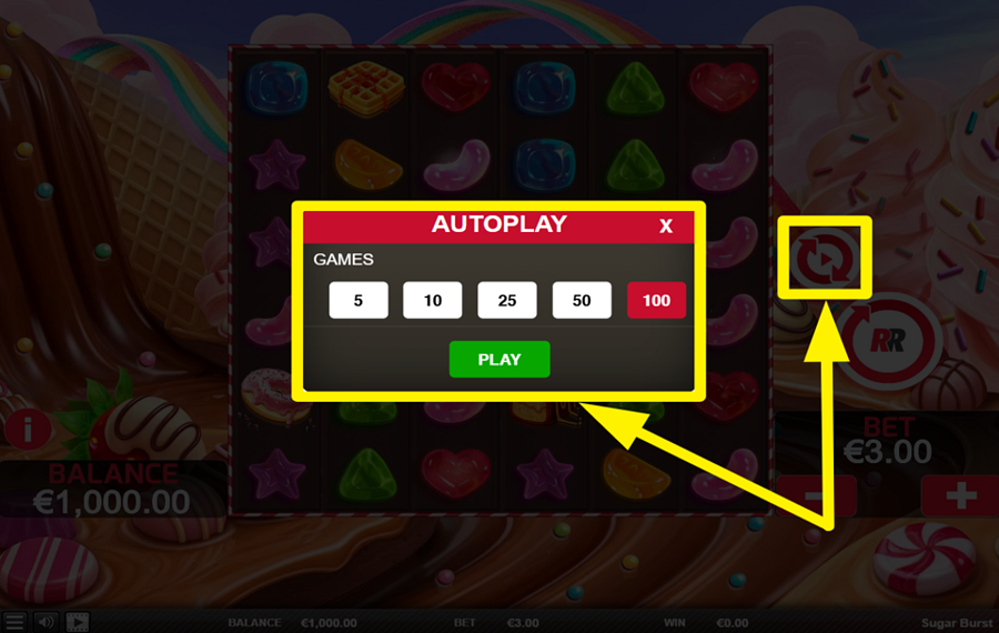 Sugar Burst USE AUTOMATED SPINS.