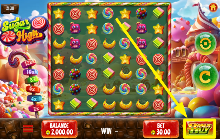Sugar High КУПИТЬ БОНУСНУЮ ИГРУ.